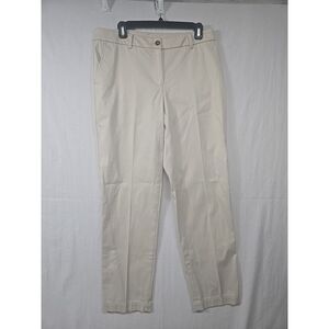 Talbots Women's Size 6 Beige Flat Front Straight Leg Weekend Stretch Chino Stret